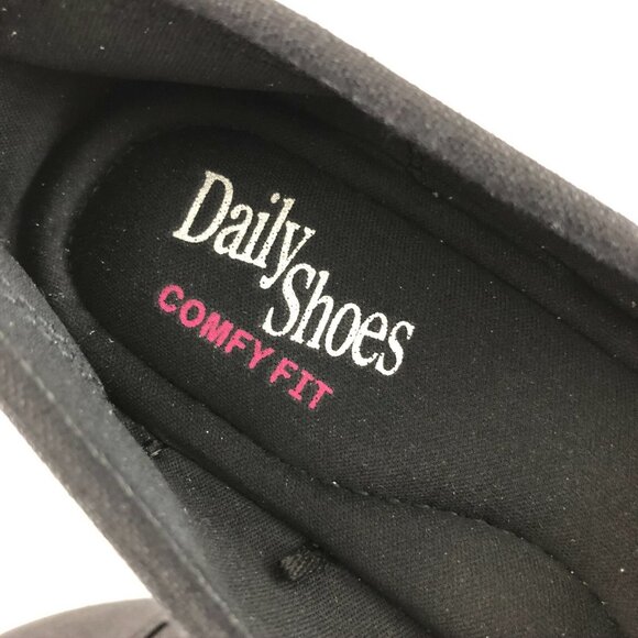 Daily Shoes Womens Canvas Flats Espadrilles Comfy Cushion Black Slip On Size 5.5 - Picture 5 of 6